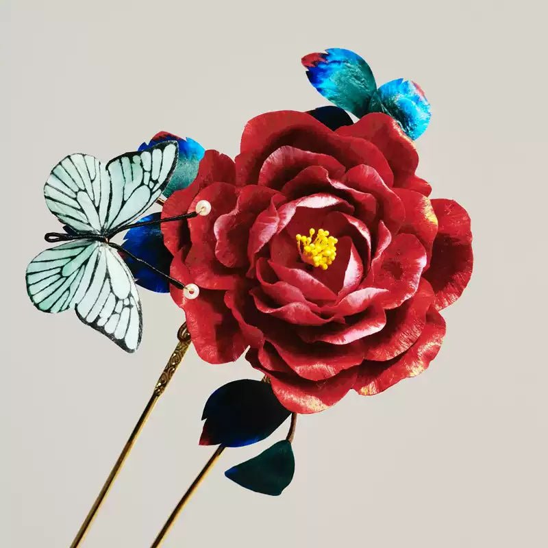 Relvon Chinese ICH Velvet Flower Handmade Hairpin - Hairpin - ORIENTGEM