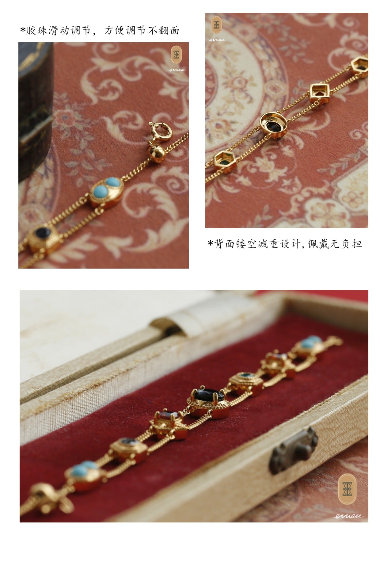 Seven - Color Natural Gemstone Double - Layer S925 Sterling Silver Bracelets - Bracelets - ORIENTGEM
