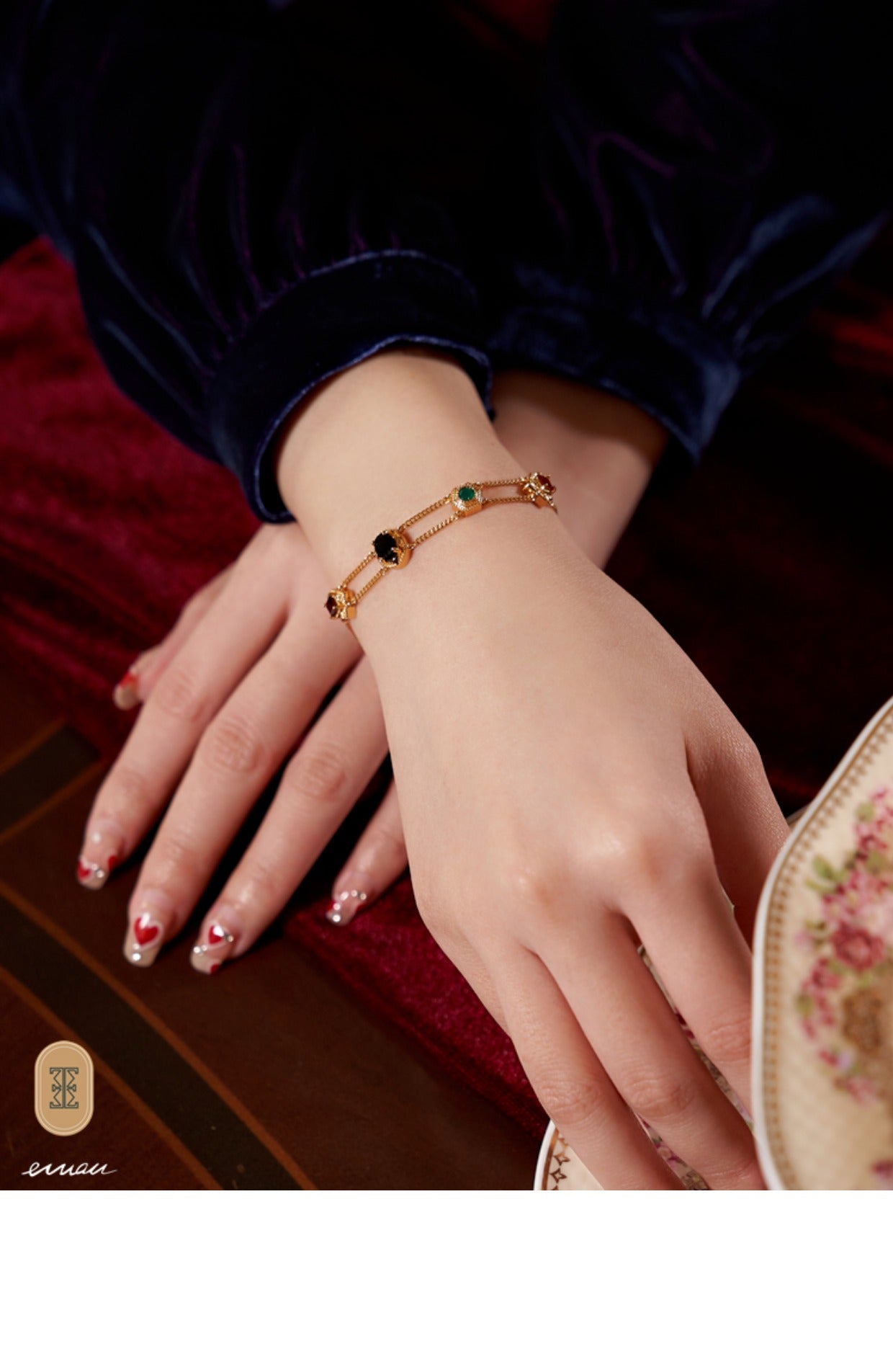 Seven - Color Natural Gemstone Double - Layer S925 Sterling Silver Bracelets - Bracelets - ORIENTGEM