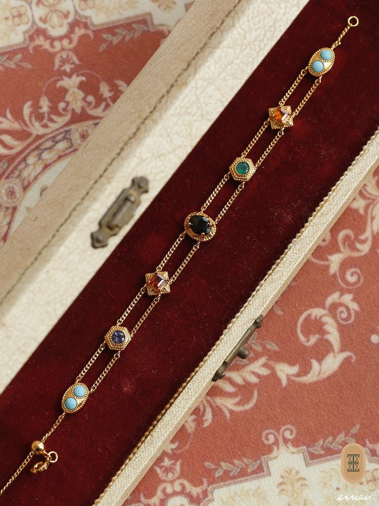 Seven - Color Natural Gemstone Double - Layer S925 Sterling Silver Bracelets - Bracelets - ORIENTGEM