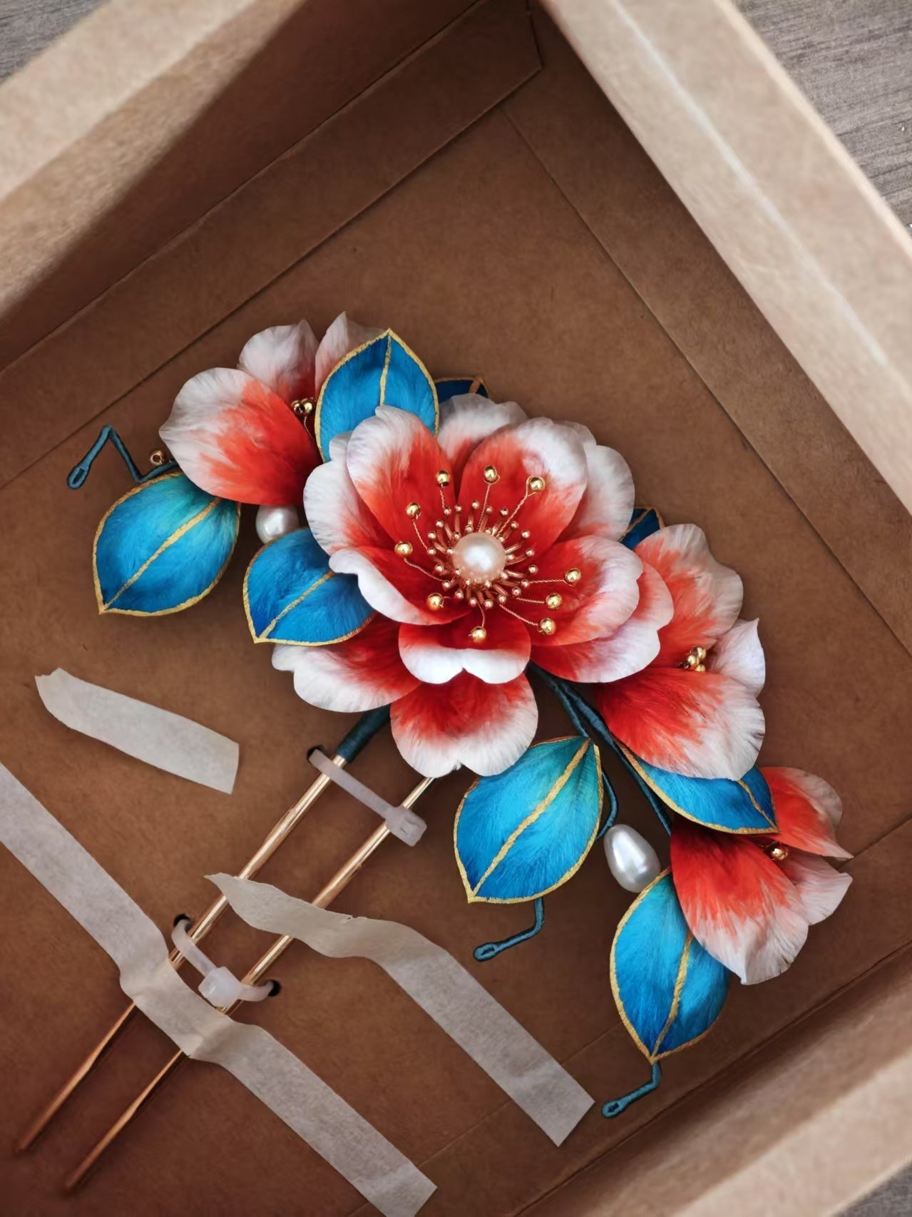 "Song of Youth" Intangible Cultural Heritage Handmade Velvet Flower Hairpin - Hairpin - ORIENTGEM