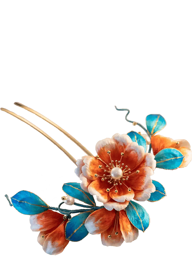 "Song of Youth" Intangible Cultural Heritage Handmade Velvet Flower Hairpin - Hairpin - ORIENTGEM