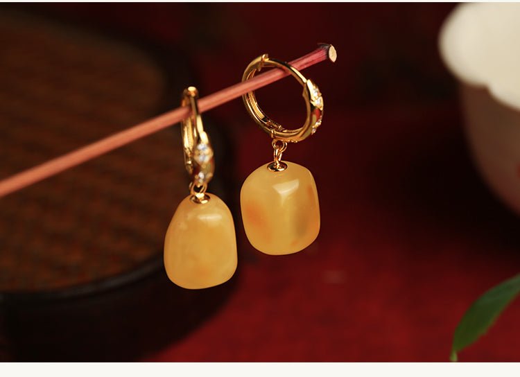 Square Sugar Beeswax Earrings|Stylish Jewelry - earring - ORIENTGEM