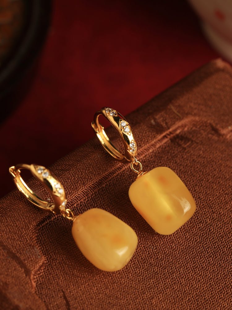 Square Sugar Beeswax Earrings|Stylish Jewelry - earring - ORIENTGEM