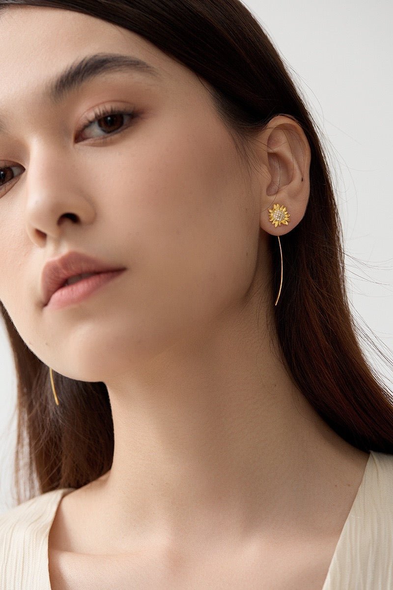 Sun - Flowers Earrings - earring - ORIENTGEM