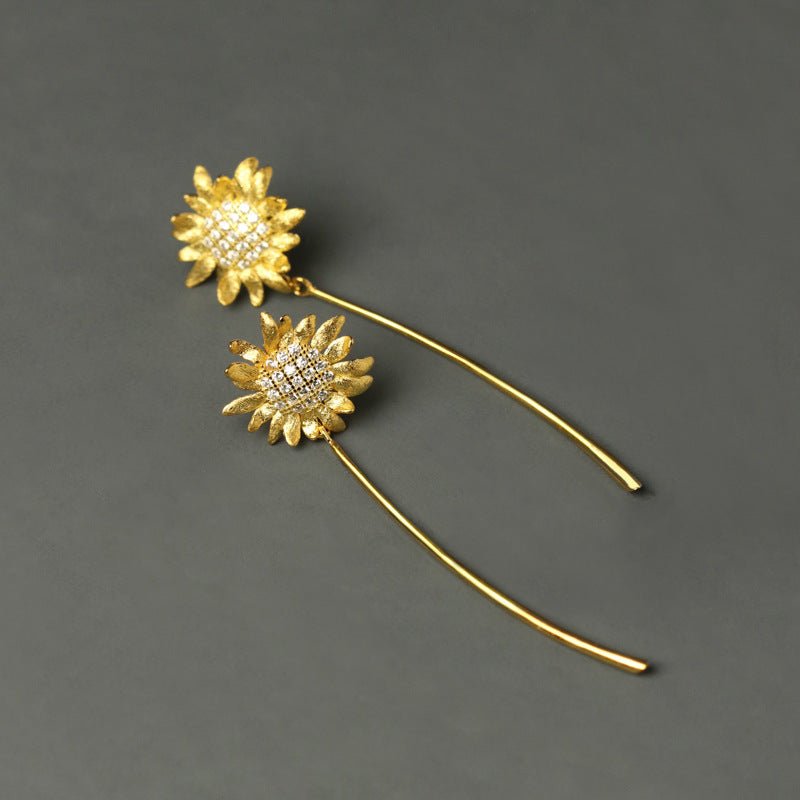 Sun - Flowers Earrings - earring - ORIENTGEM
