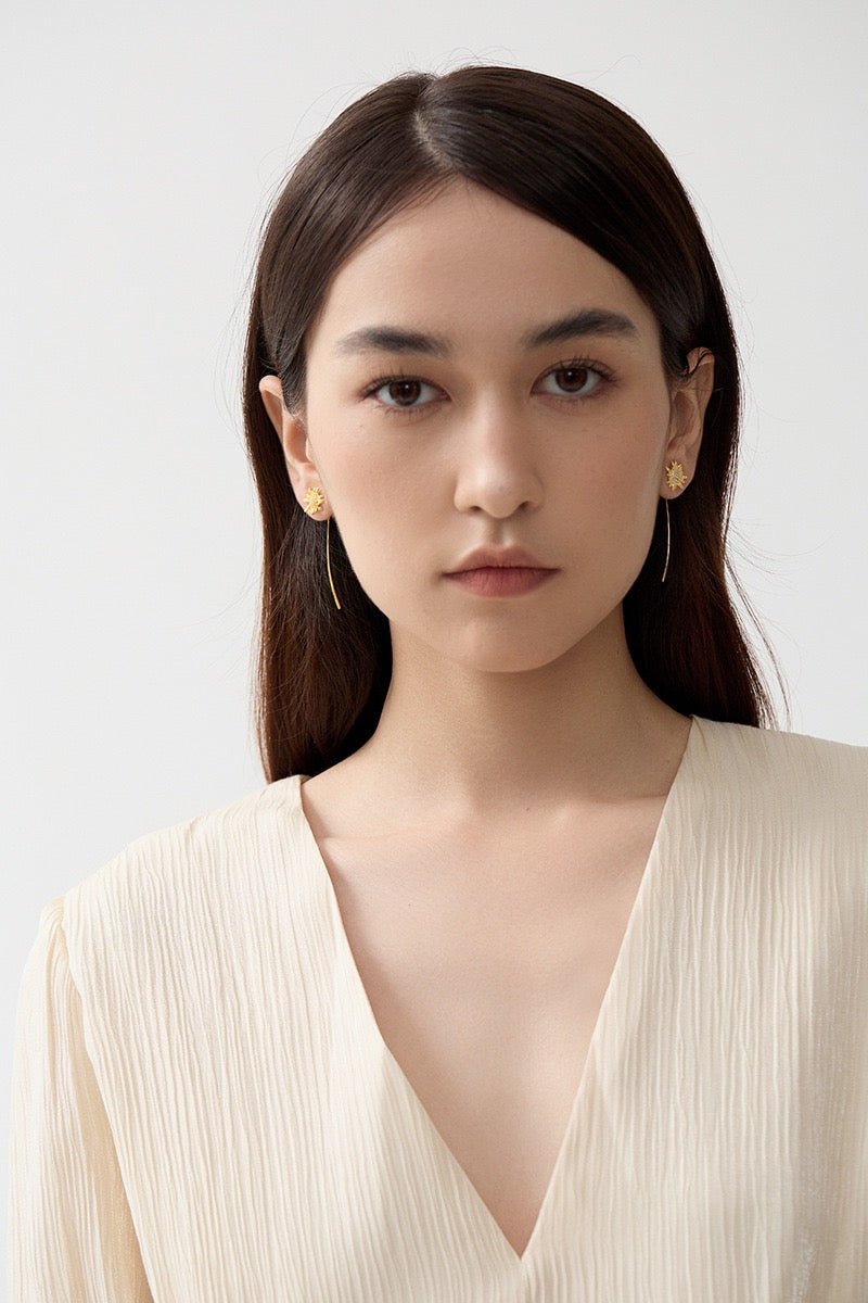 Sun - Flowers Earrings - earring - ORIENTGEM