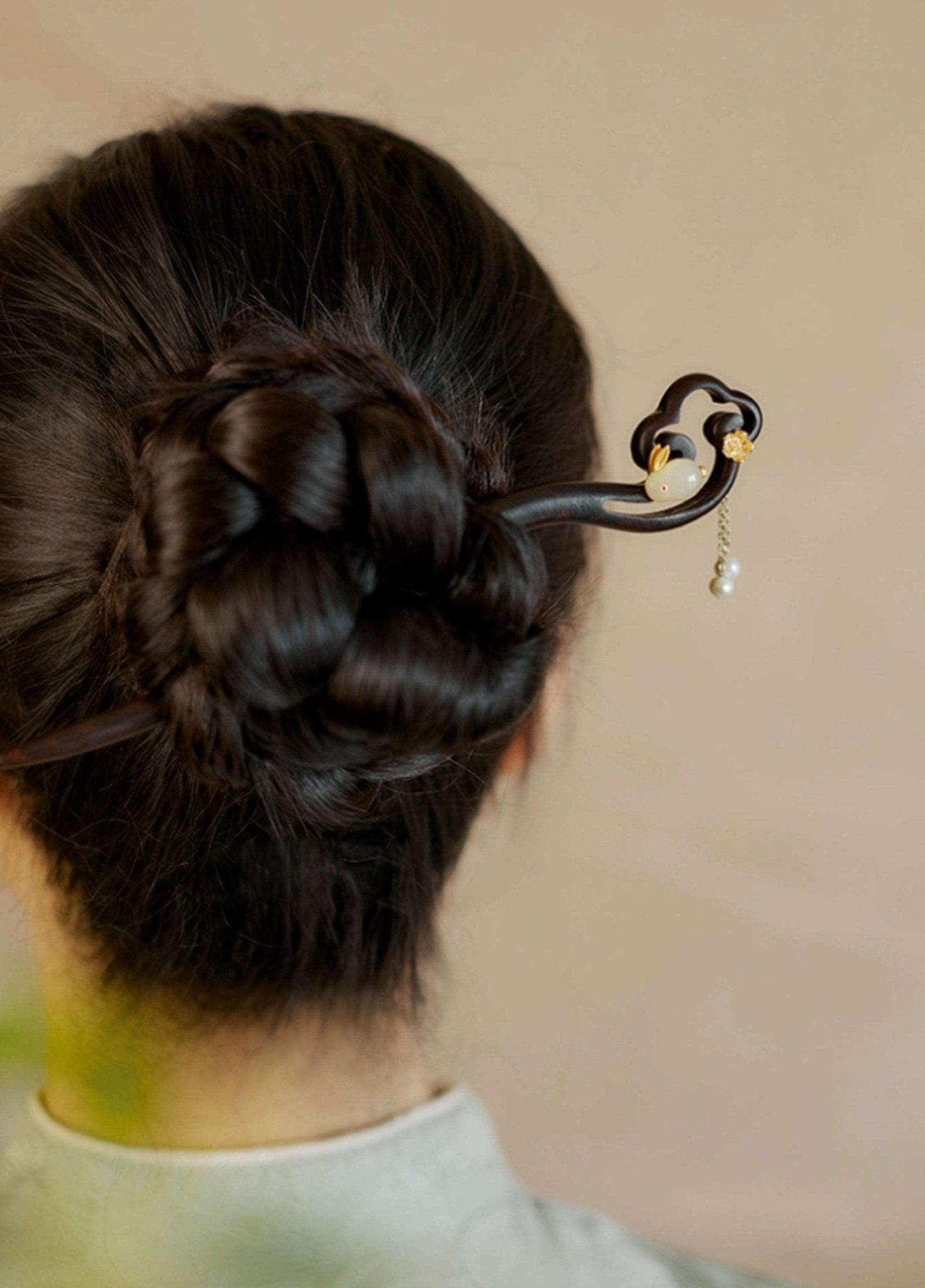 Tassel Rabbit Jade Hairpin | Jade Jewelry - Hairpin - ORIENTGEM