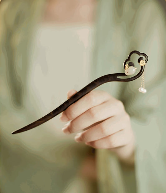 Tassel Rabbit Jade Hairpin | Jade Jewelry - Hairpin - ORIENTGEM