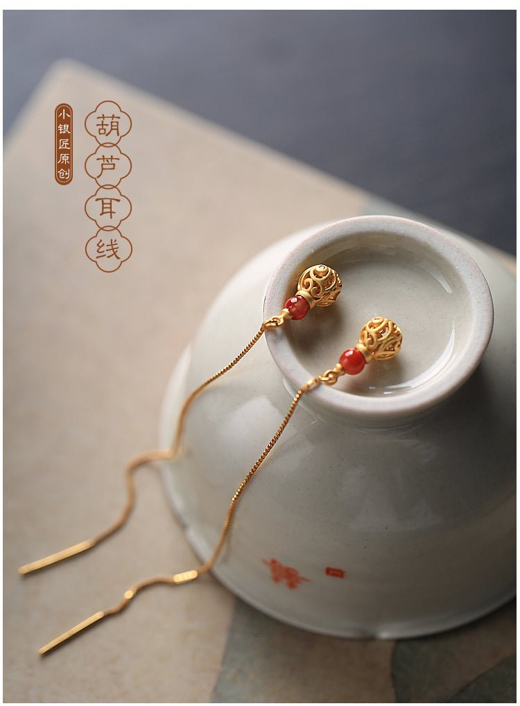 Tasseled Jade Earrings | Jade Jewelry - Sterling Silver Earrings - Silver Earrings - Silver Jewelry - ORIENTGEM