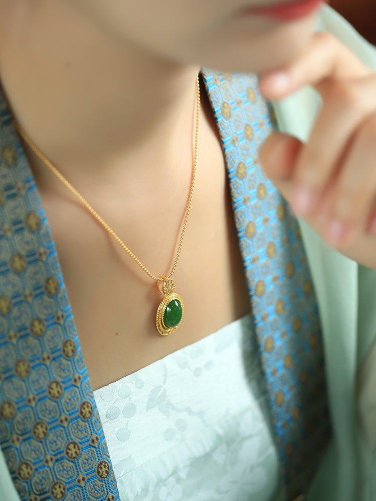 Teardrop Pendant Jade Necklace | Jade Jewelry - necklace - ORIENTGEM