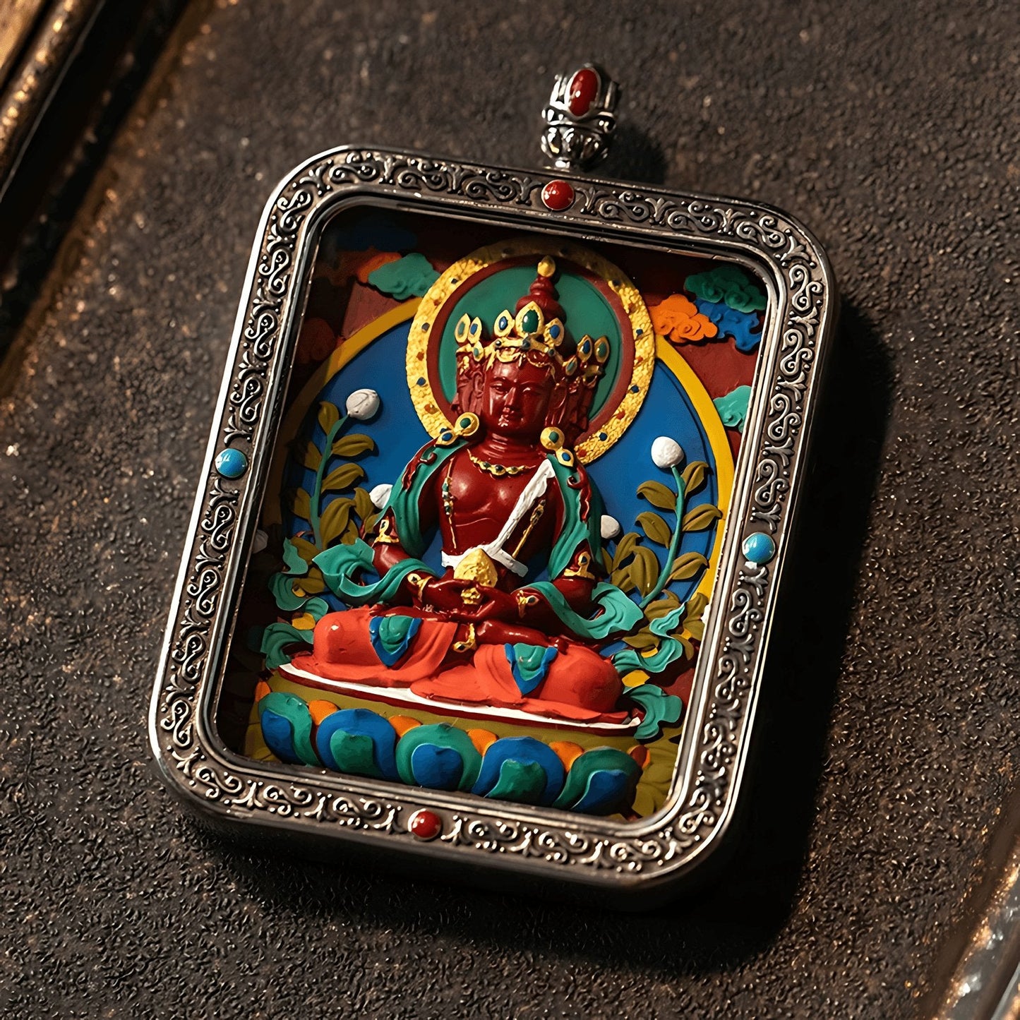 Thangka Necklace + Handmade Rope - necklace - ORIENTGEM