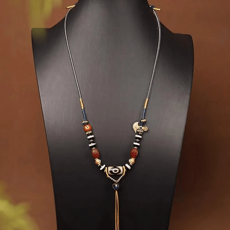 Tibetan agate Dzi bead pendant cord - Rope - ORIENTGEM