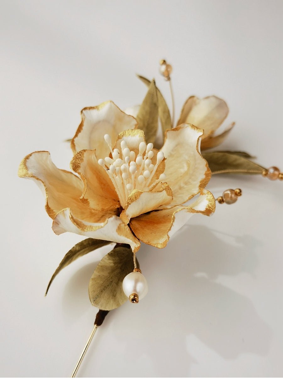White Camellia Velvet Flower Wedding Flower - Velvet Flower - ORIENTGEM