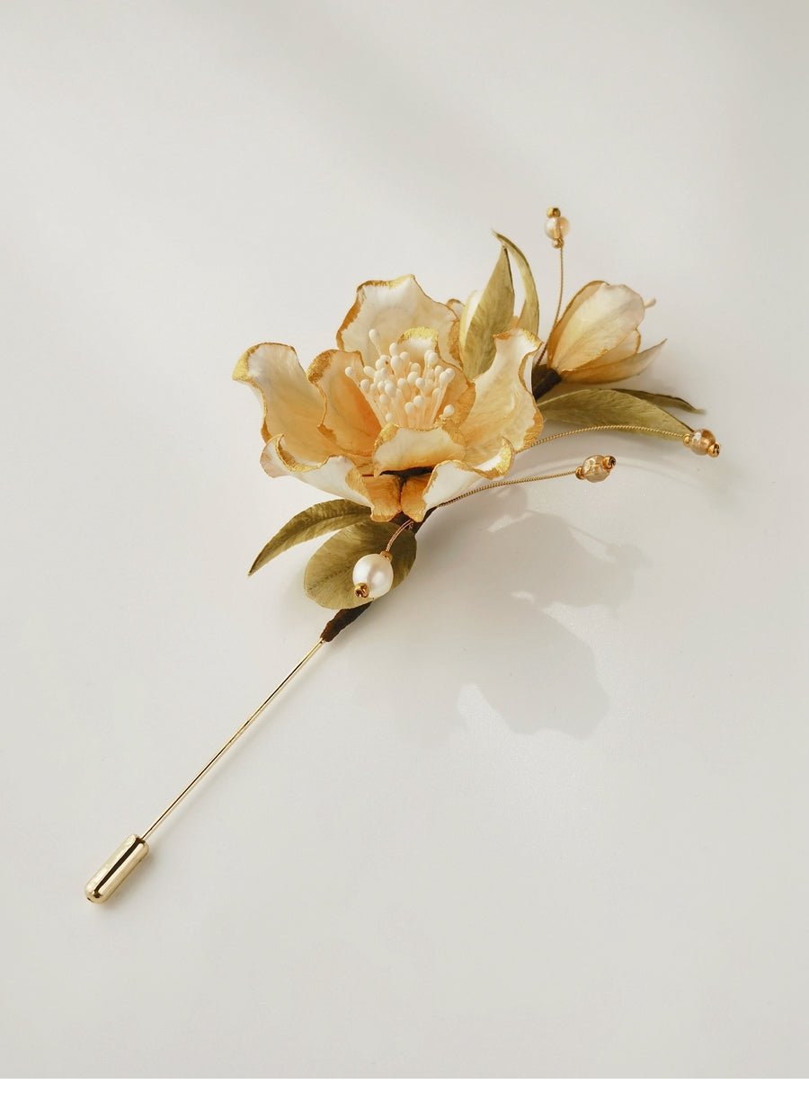 White Camellia Velvet Flower - ORIENTGEM