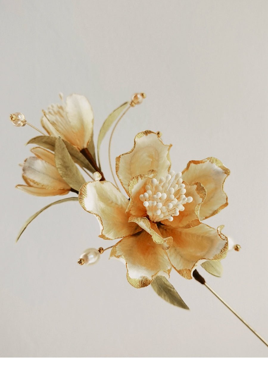 White Camellia Velvet Flower - ORIENTGEM