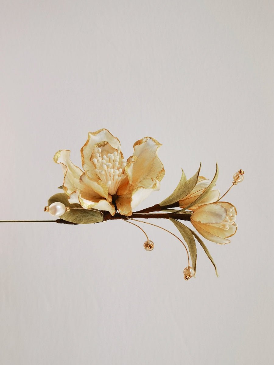 White Camellia Velvet Flower Wedding Flower - Velvet Flower - ORIENTGEM