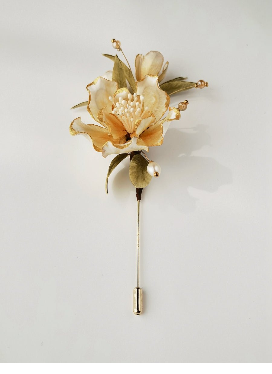 White Camellia Velvet Flower - ORIENTGEM