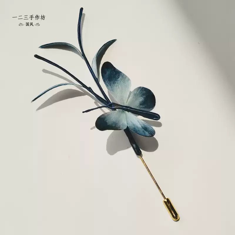 YuYaoNu Velvet Flower Hairpin | Handmade Jewelry - Hairpin - ORIENTGEM