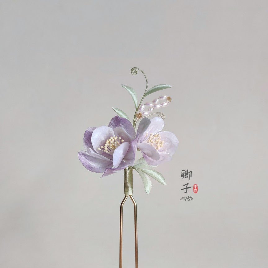 ZheQiongZhi Ronghua Flower Hairpin - Velvet Flower - ORIENTGEM