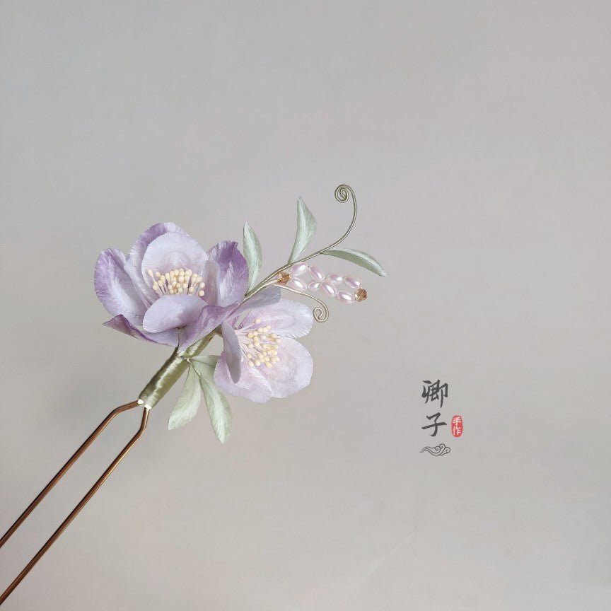 ZheQiongZhi Ronghua Flower Hairpin - Velvet Flower - ORIENTGEM