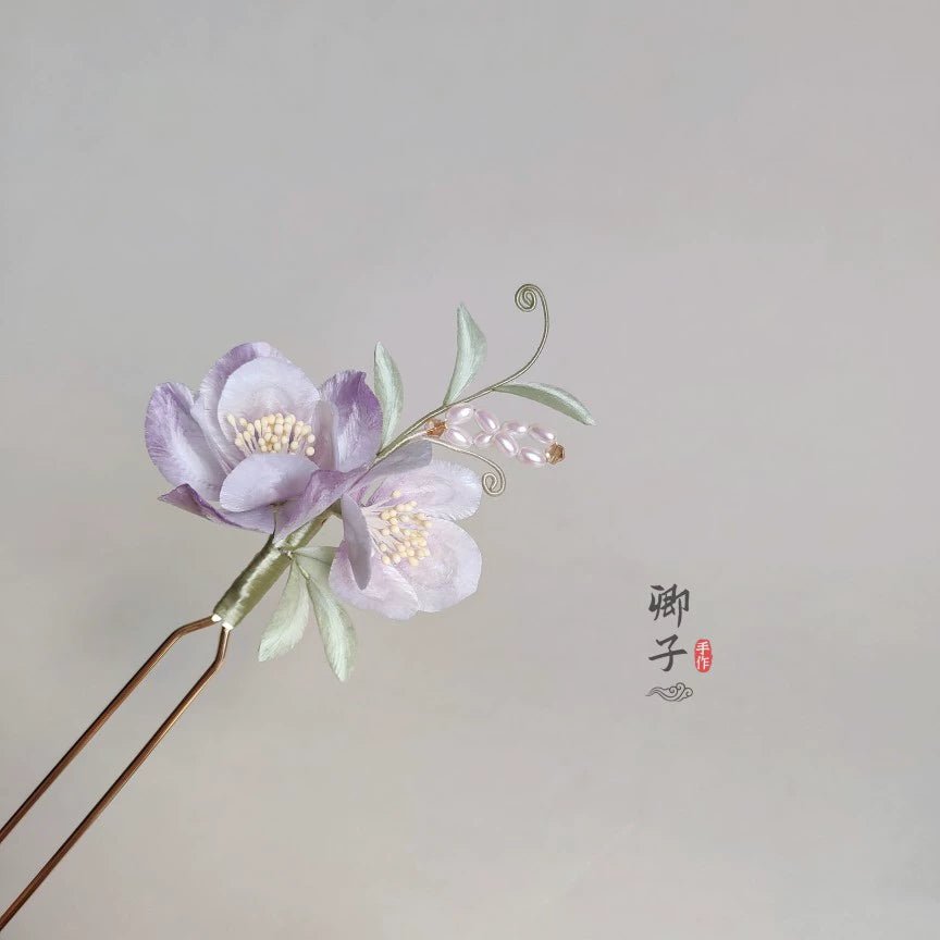 ZheQiongZhi Ronghua Flower Hairpin - Velvet Flower - ORIENTGEM