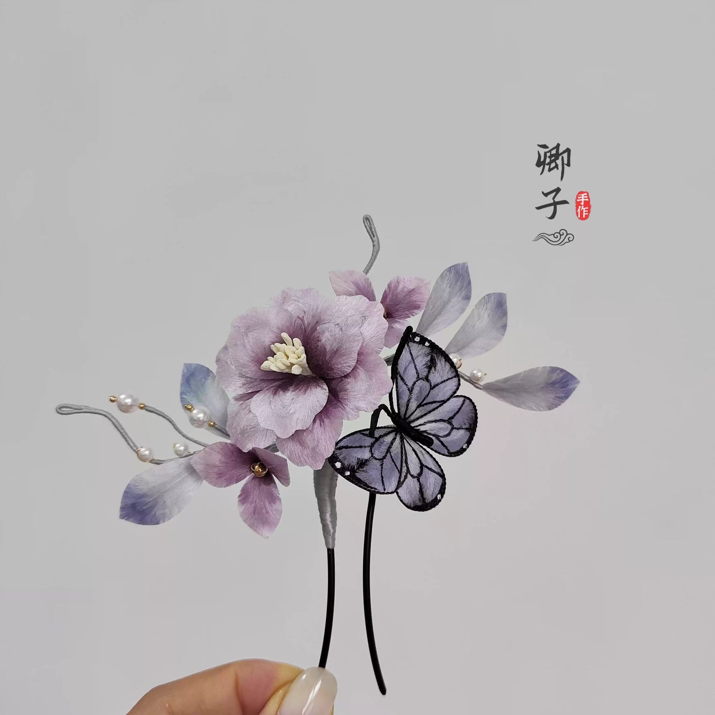 ZuiQingYou Ronghua Flower Hairpin - Velvet Flower - ORIENTGEM