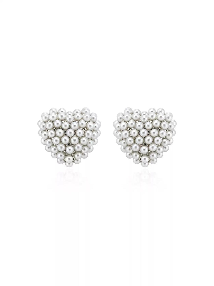 Heart Shaped Pearl Earrings - ORIENTGEM