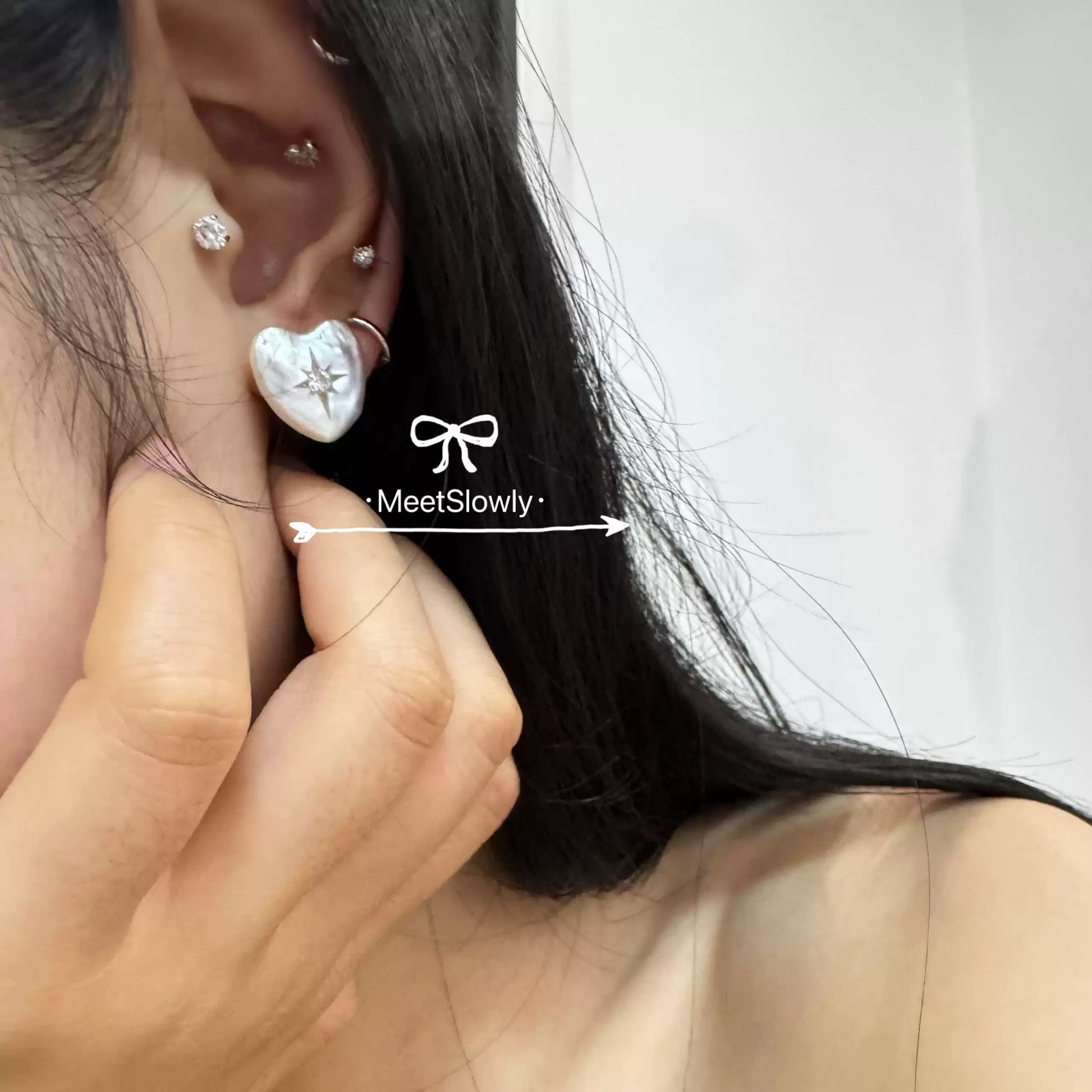 Baroque Heart Shaped Pearl Earrings - earring - ORIENTGEM