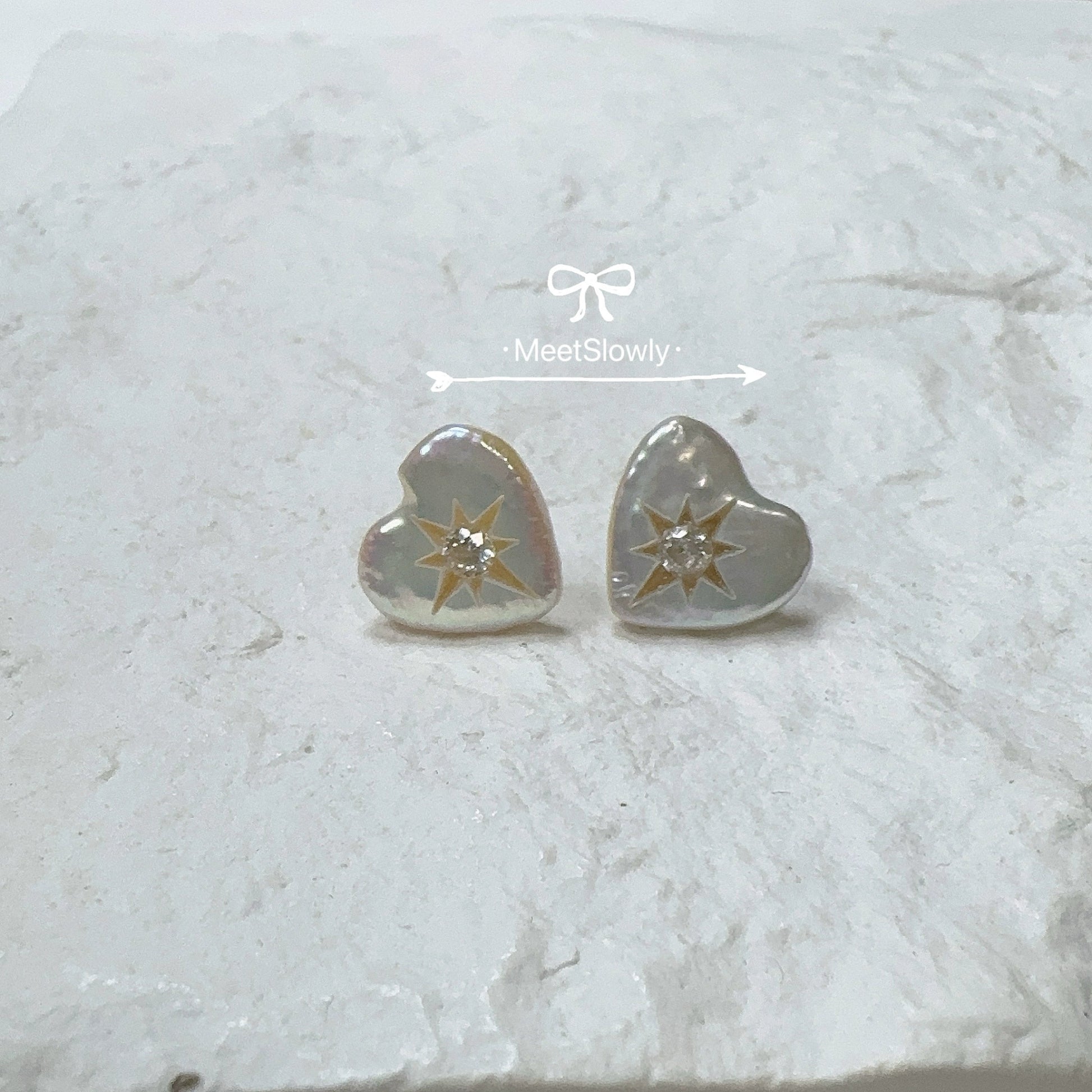 Baroque Heart Shaped Pearl Earrings - earring - ORIENTGEM