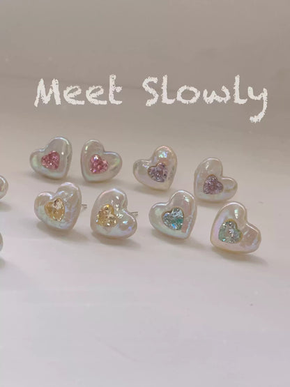 Baroque Heart Shaped Pearl Earrings - earring - ORIENTGEM