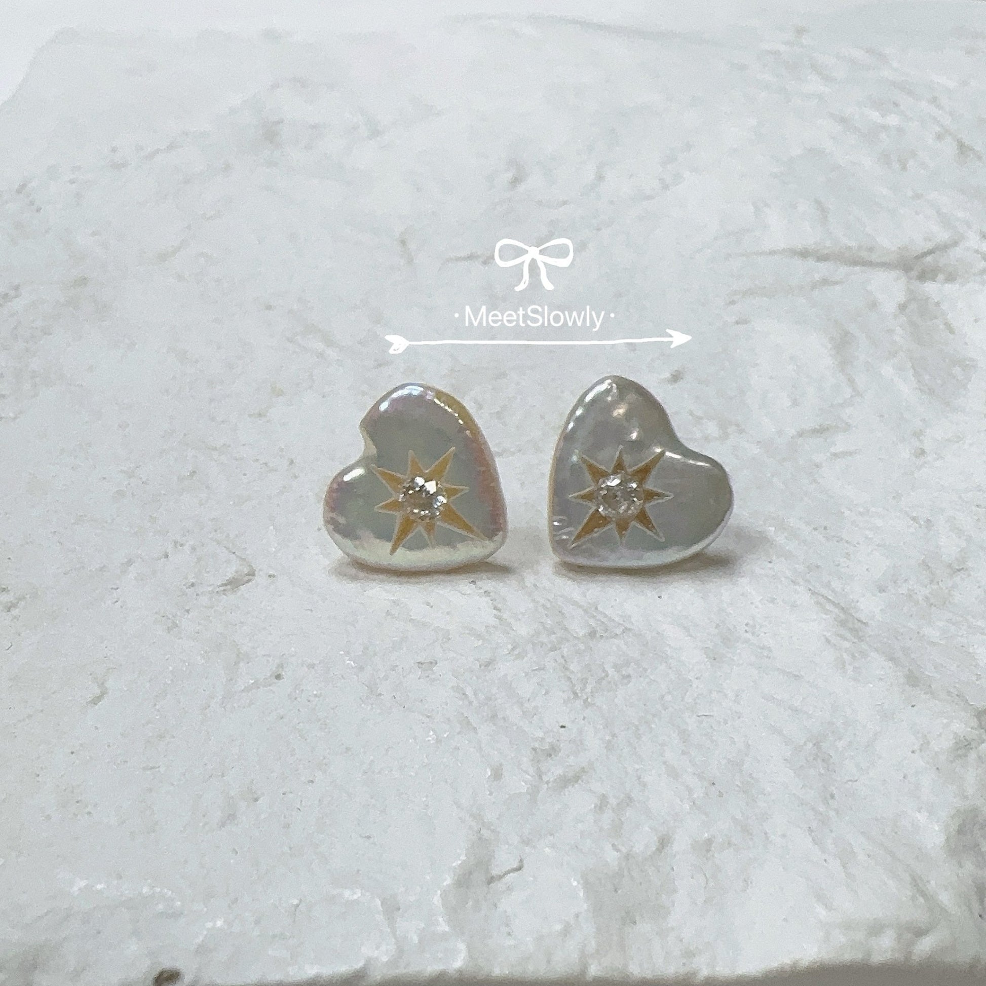 Baroque Heart Shaped Pearl Earrings - earring - ORIENTGEM
