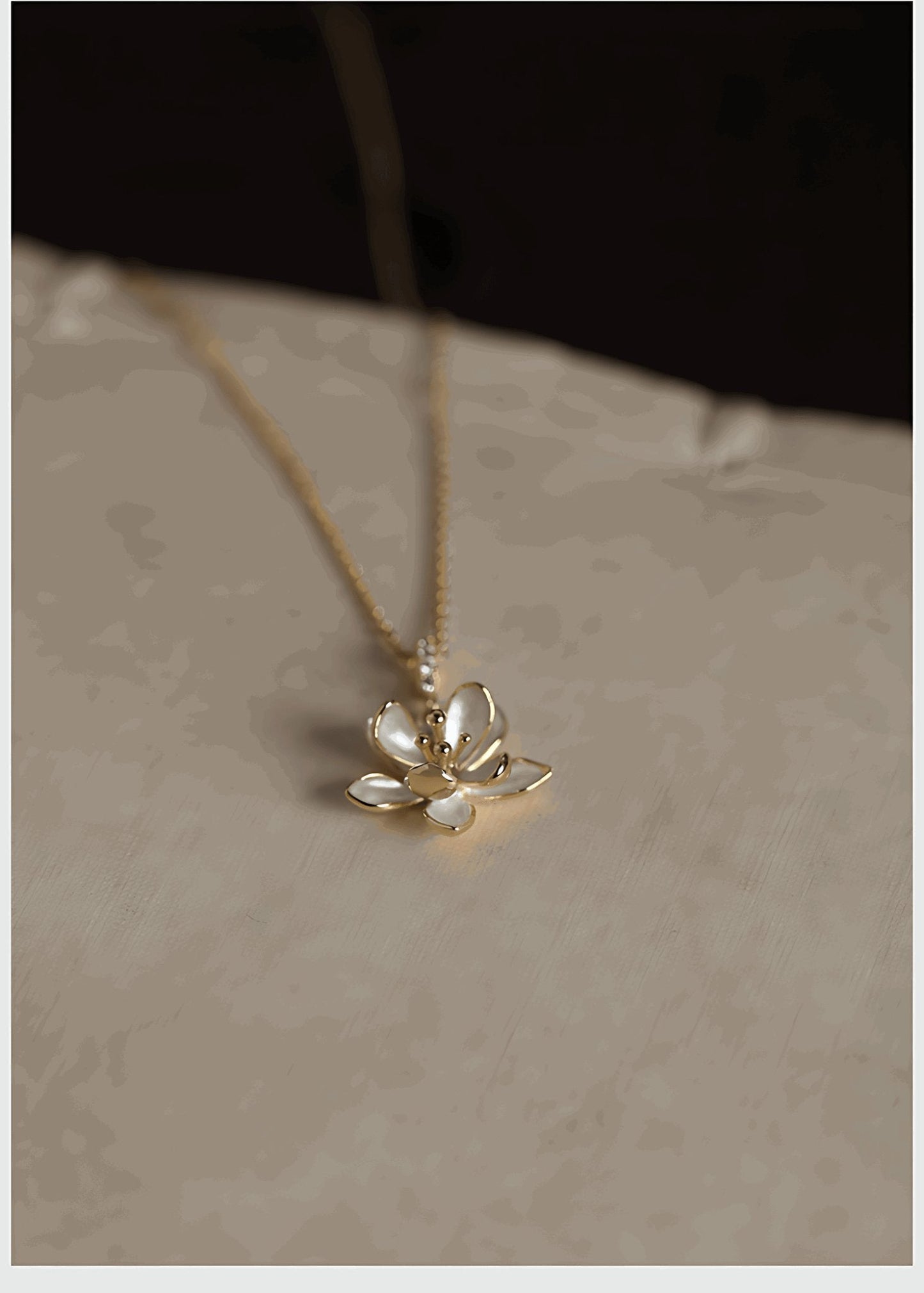 Chinese Bluebell Necklace, detail view of the handcrafted silver necklace