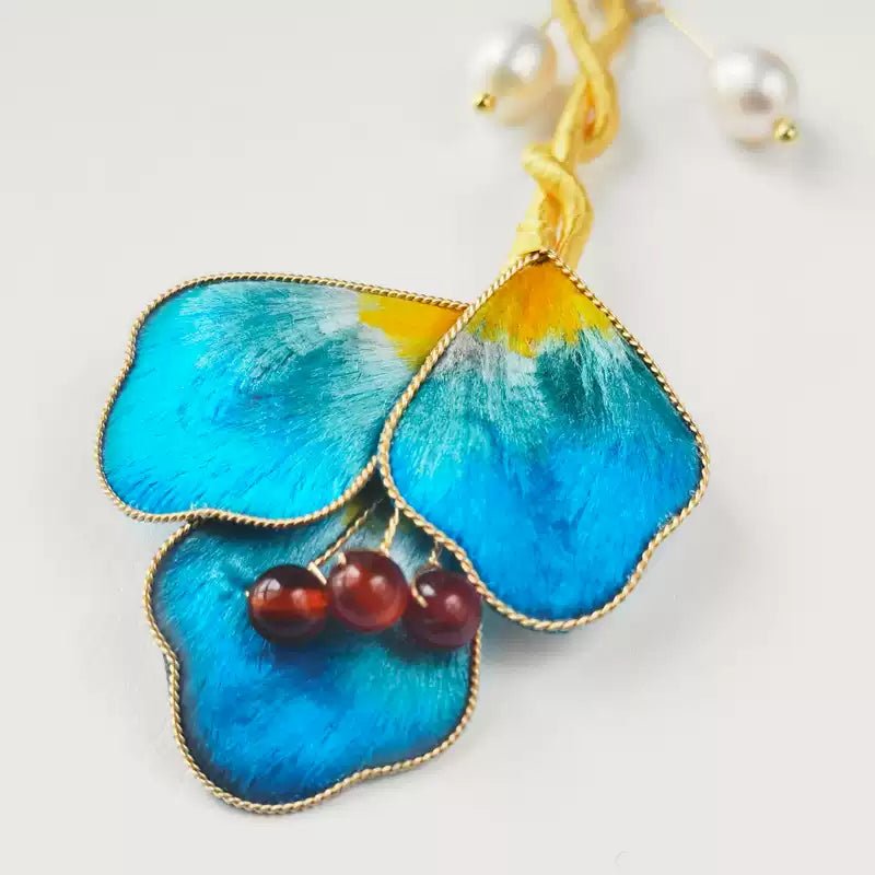 Carefree - New Chinese Style Ronghua Flower Earrings for Women - Velvet Flower - ORIENTGEM