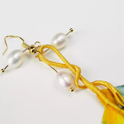 Carefree - New Chinese Style Ronghua Flower Earrings for Women - Velvet Flower - ORIENTGEM