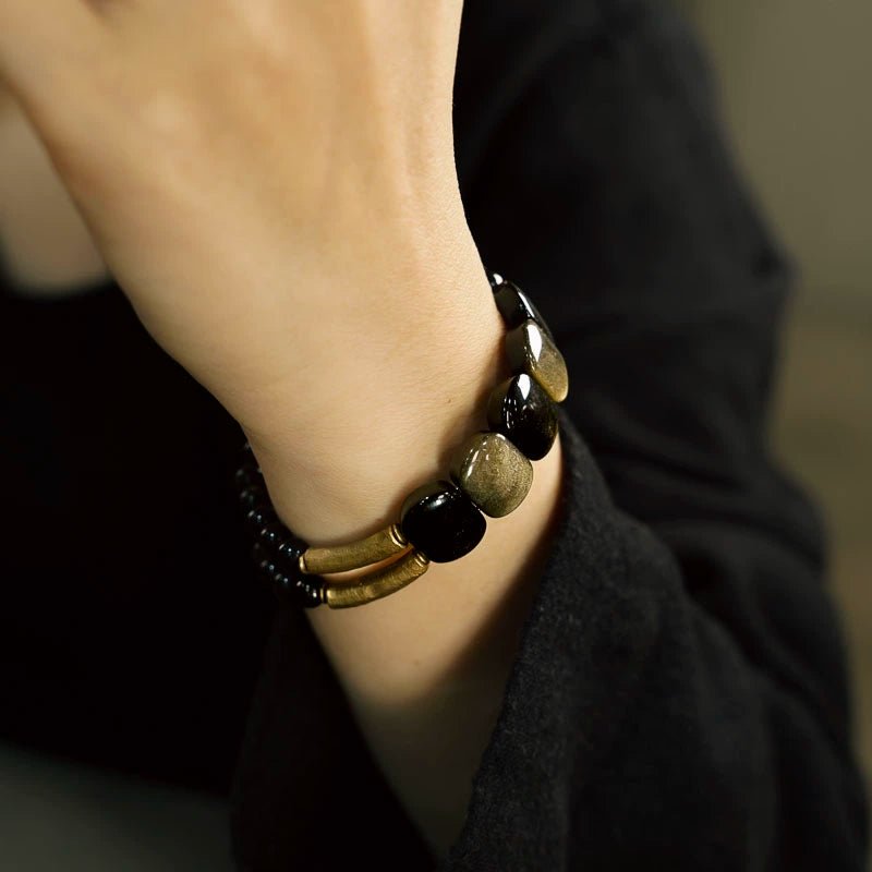 Chinese Cat's Eye Obsidian Bracelet