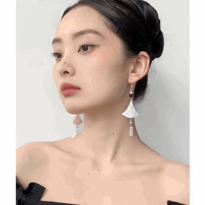 Chimes Earrings, detail view of the handcrafted silver earrings