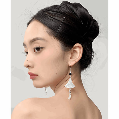 Chimes Earrings, detail view of the handcrafted silver earrings