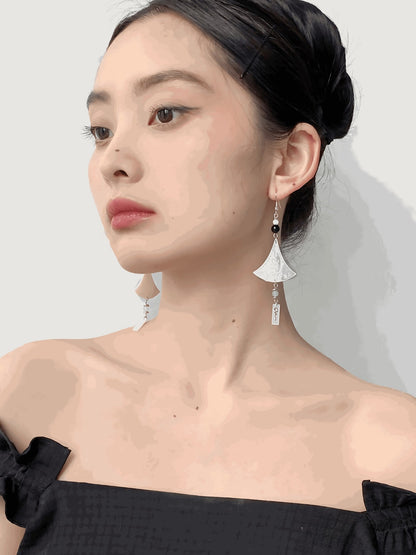 Chimes Earrings, alternate view of the handcrafted silver earrings