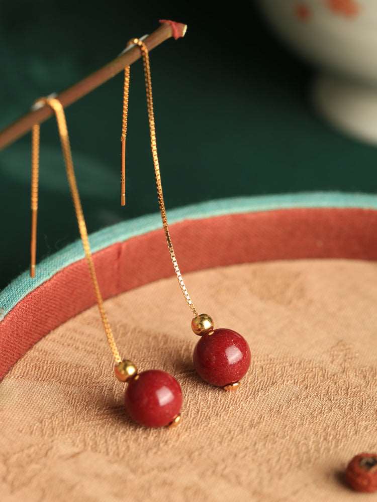 Cinnabar Earrings - OrientGem