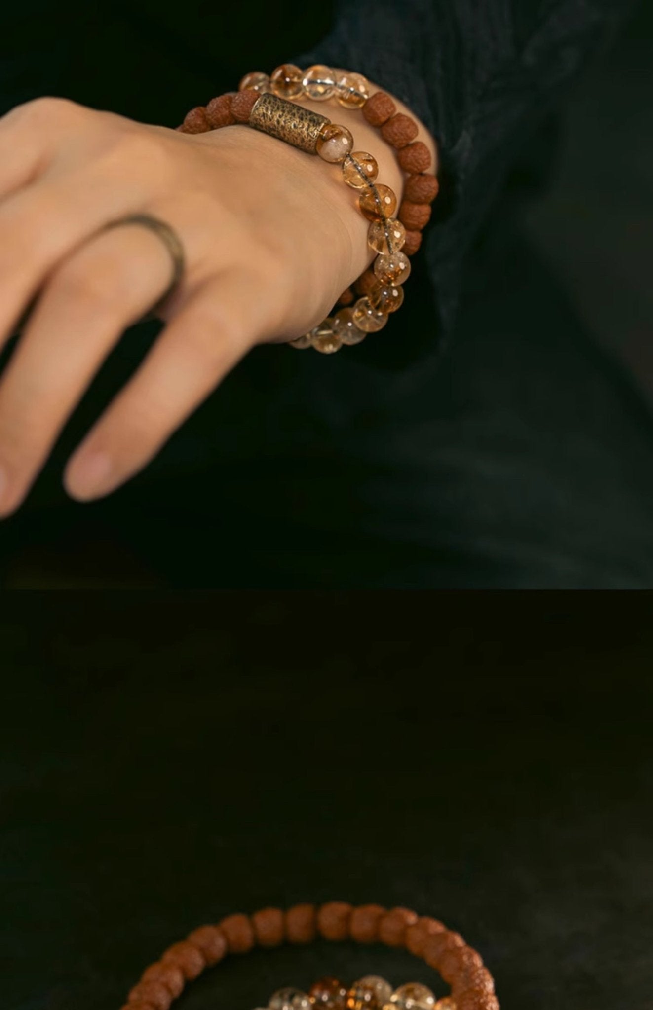 Chinese Citrine Vajra Bodhi Bracelet - jade jewelry - ORIENTGEM