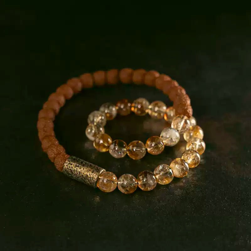 Chinese Citrine Vajra Bodhi Bracelet - jade jewelry - ORIENTGEM