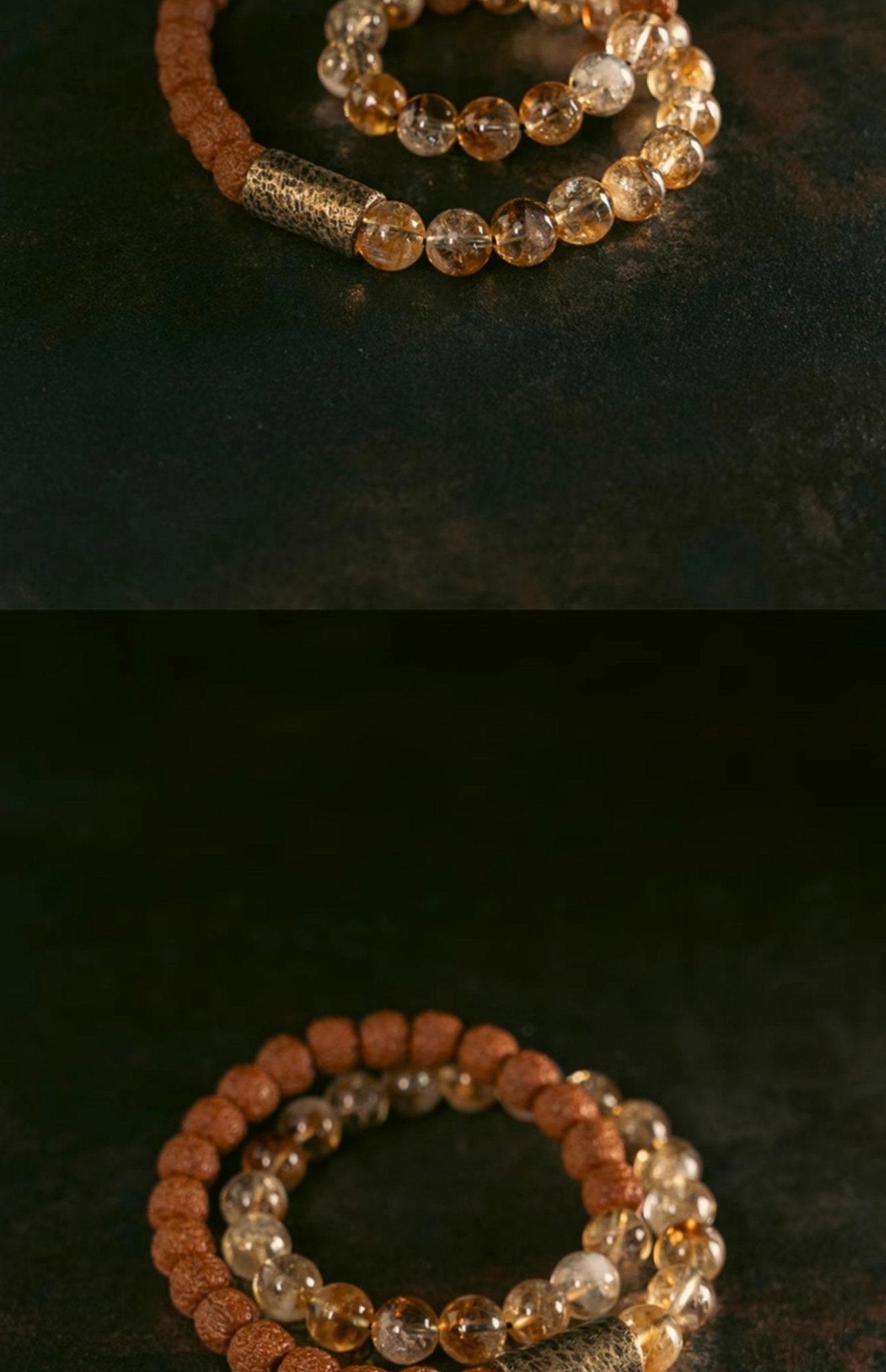 Chinese Citrine Vajra Bodhi Bracelet - jade jewelry - ORIENTGEM