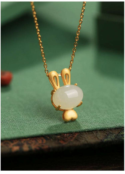 Cute Bunny Jade Necklace ｜ Stylish Jade Jewelry - OrientGem