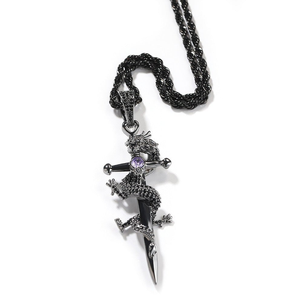 Dragon and Sword Necklace - OrientGem