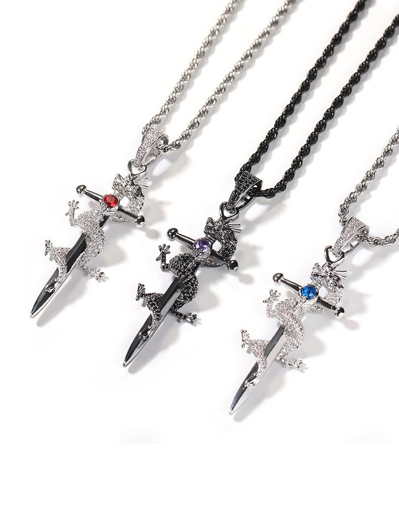 Dragon and Sword Necklace - OrientGem