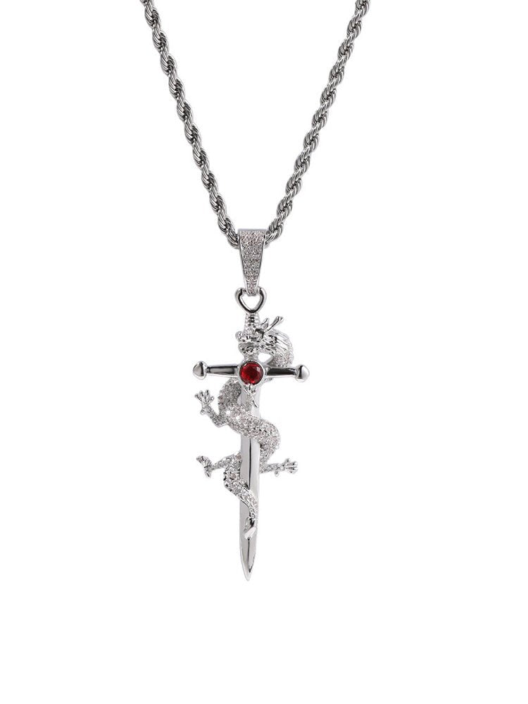 Dragon and Sword Necklace - OrientGem