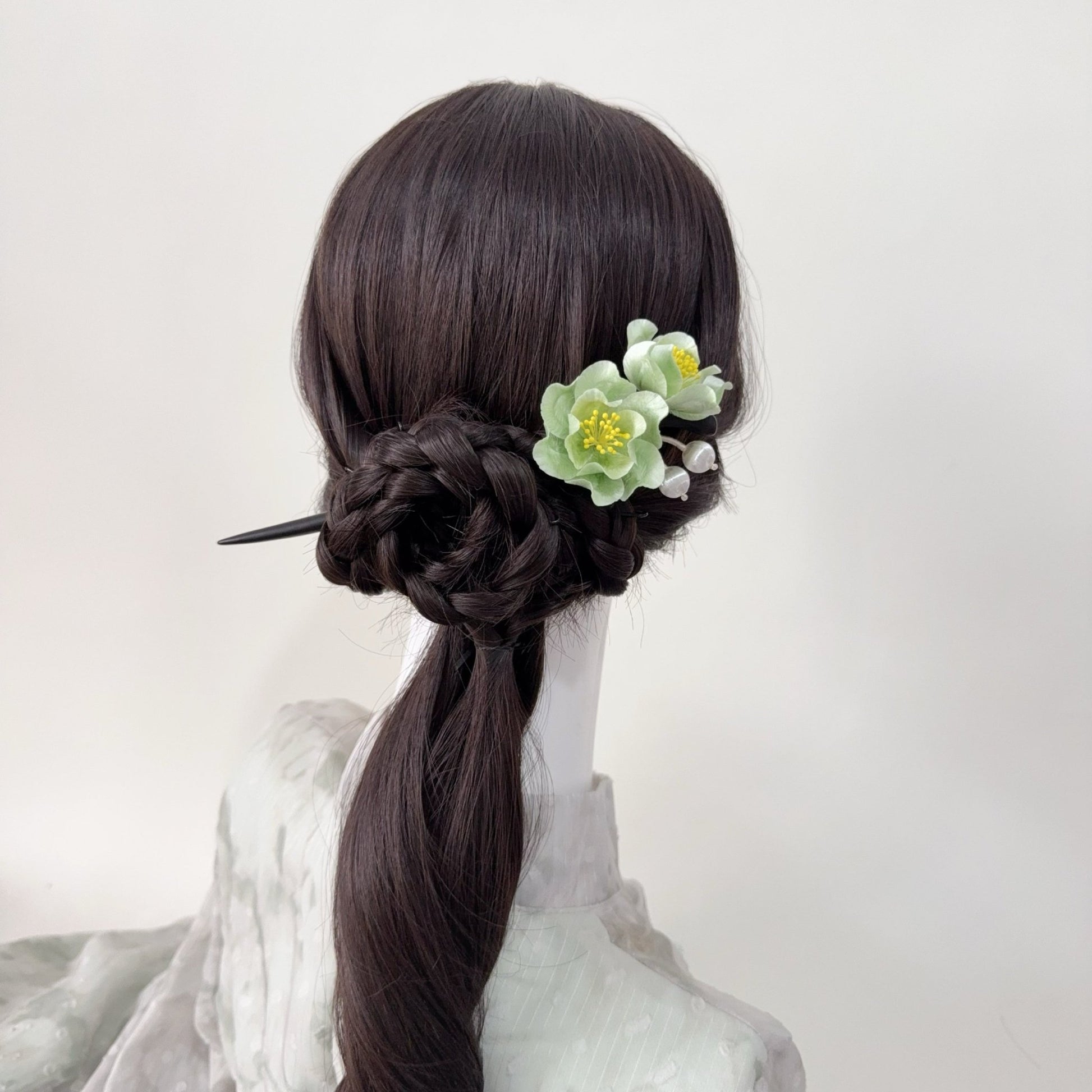Ebony Velvet Flower Hairpin - Velvet Flower - ORIENTGEM