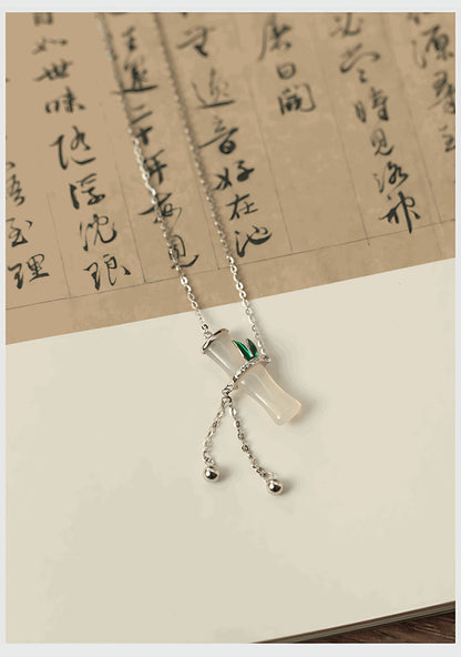 Essence jade necklace - Silver necklace - Sterling Silver Necklace - Jade jewelry -ORIENTGEM