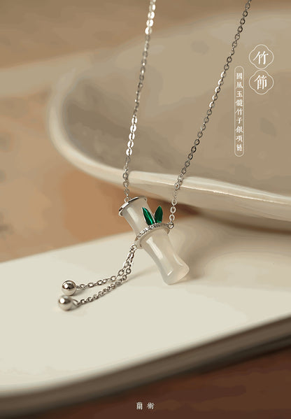 Essence jade necklace - Silver necklace - Sterling Silver Necklace - Jade jewelry -ORIENTGEM